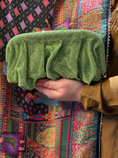 Emerald Sparkle Crystal Clutch