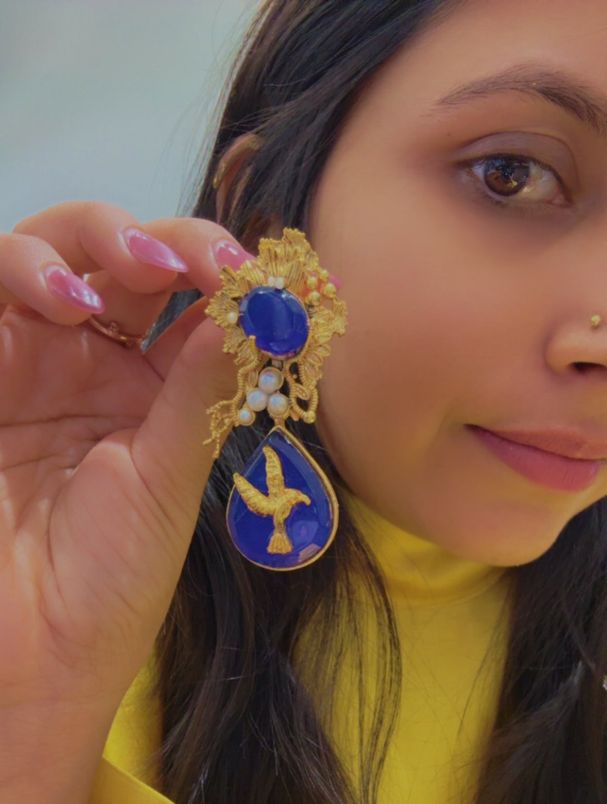 Mystic Blue Charm Earrings