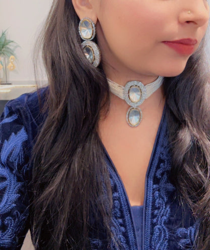 Choker White Kundan Set