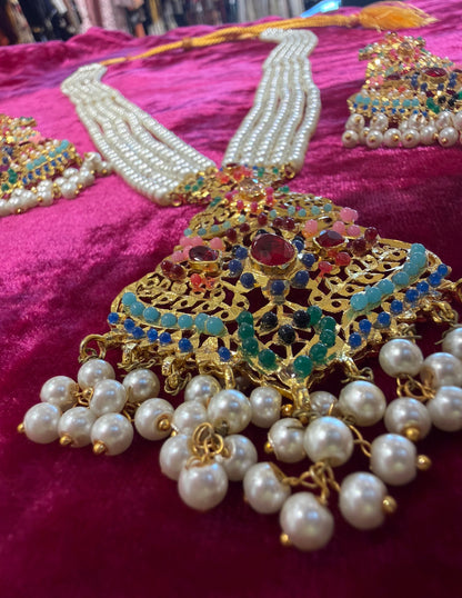 Regal Pearl & Kundan Bridal Jewelry Set