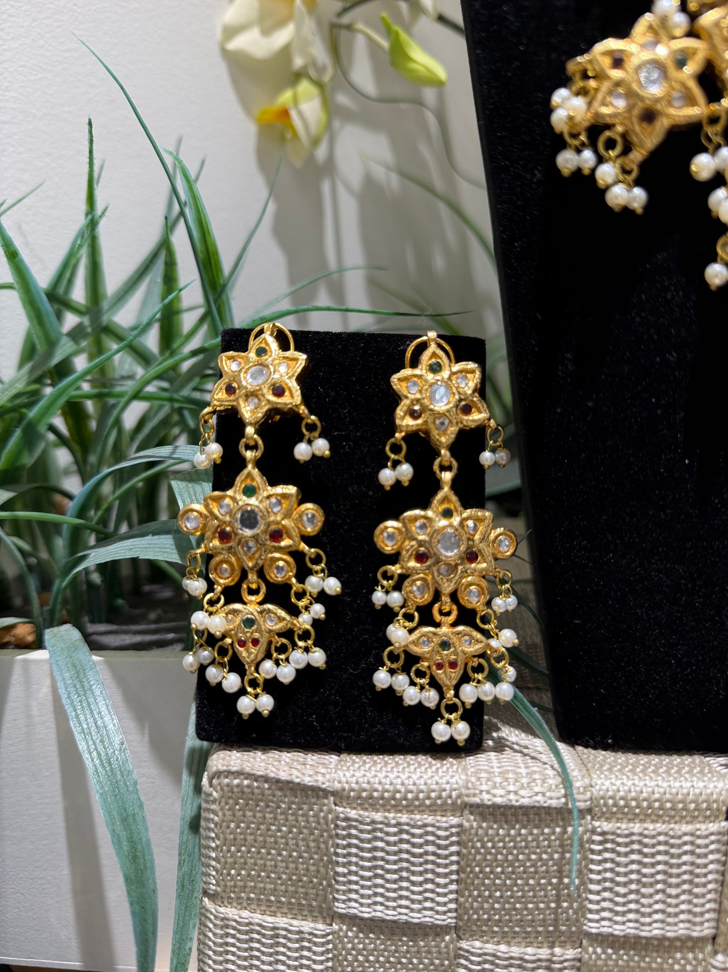 Royal Kundan Pearl Long Necklace Set