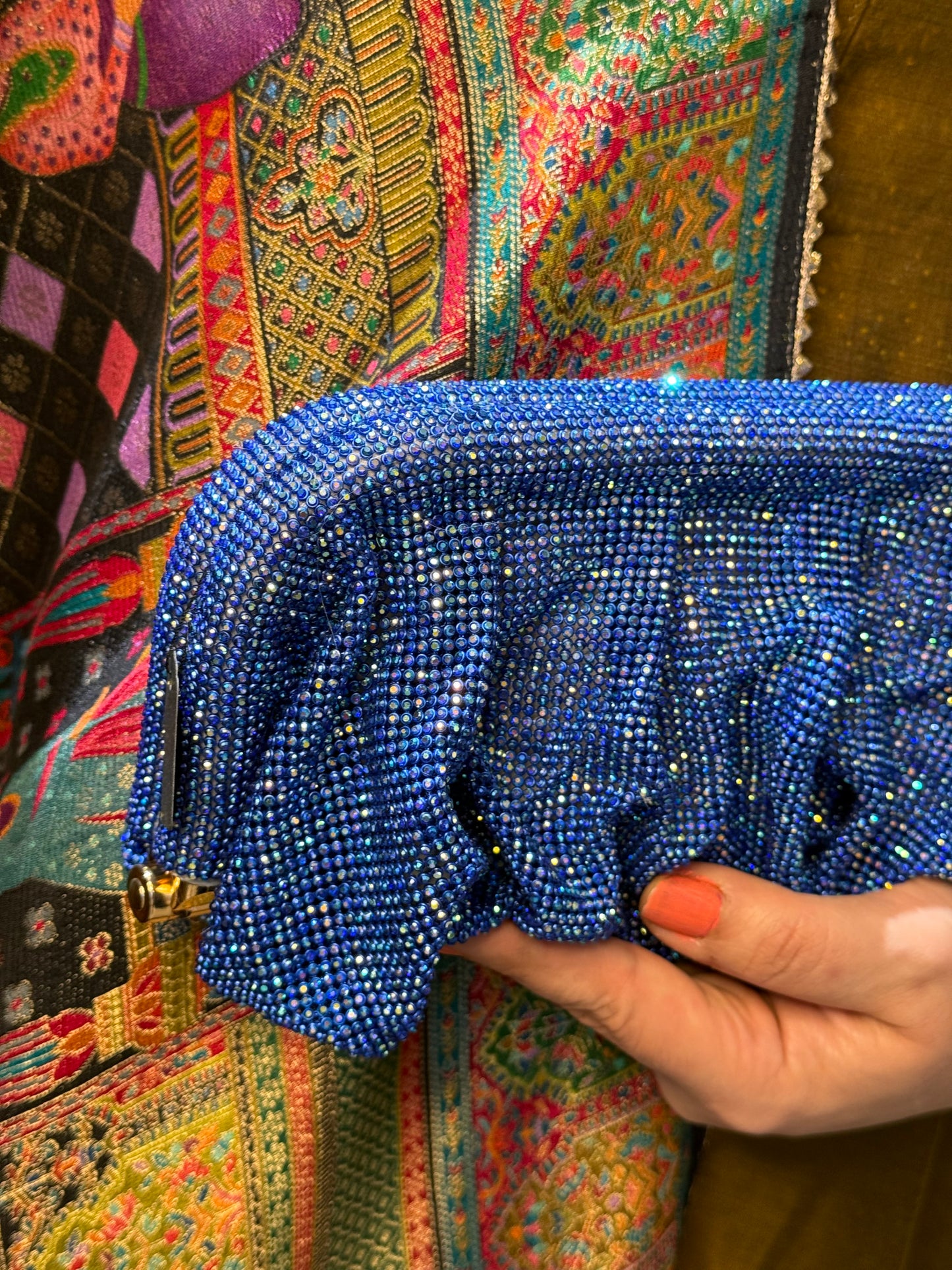 Royal Blue Crystal Clutch