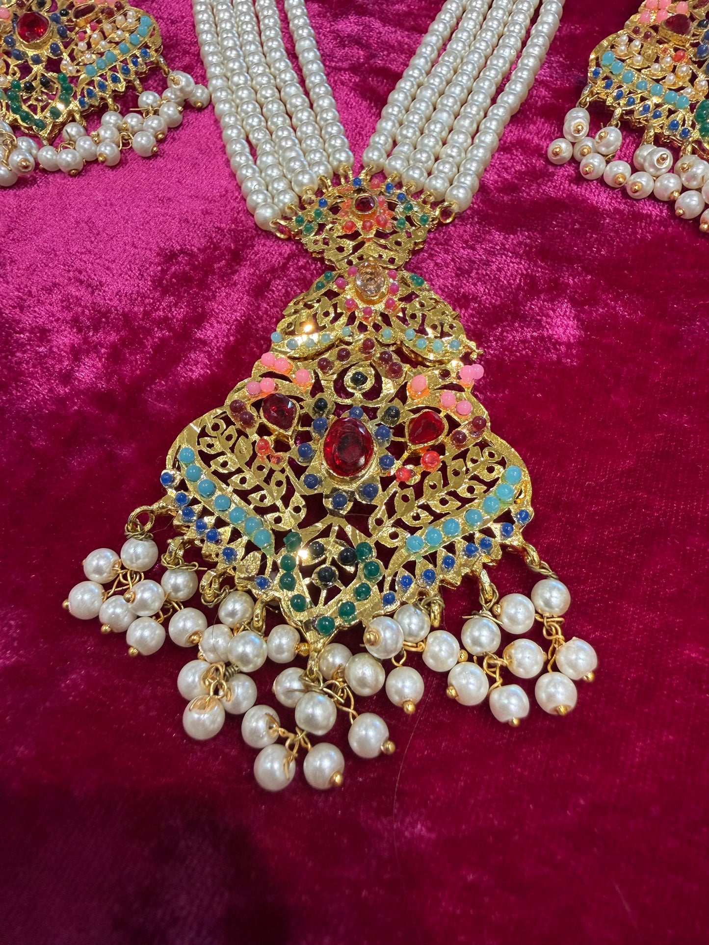 Regal Pearl & Kundan Bridal Jewelry Set