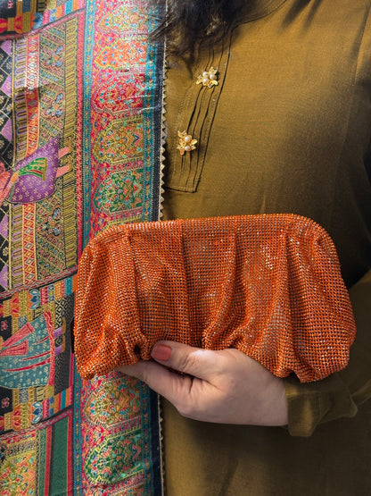 Copper Glow Crystal Clutch