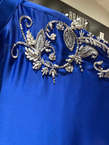 Elegant Ombre Blue Embellished Cord Set