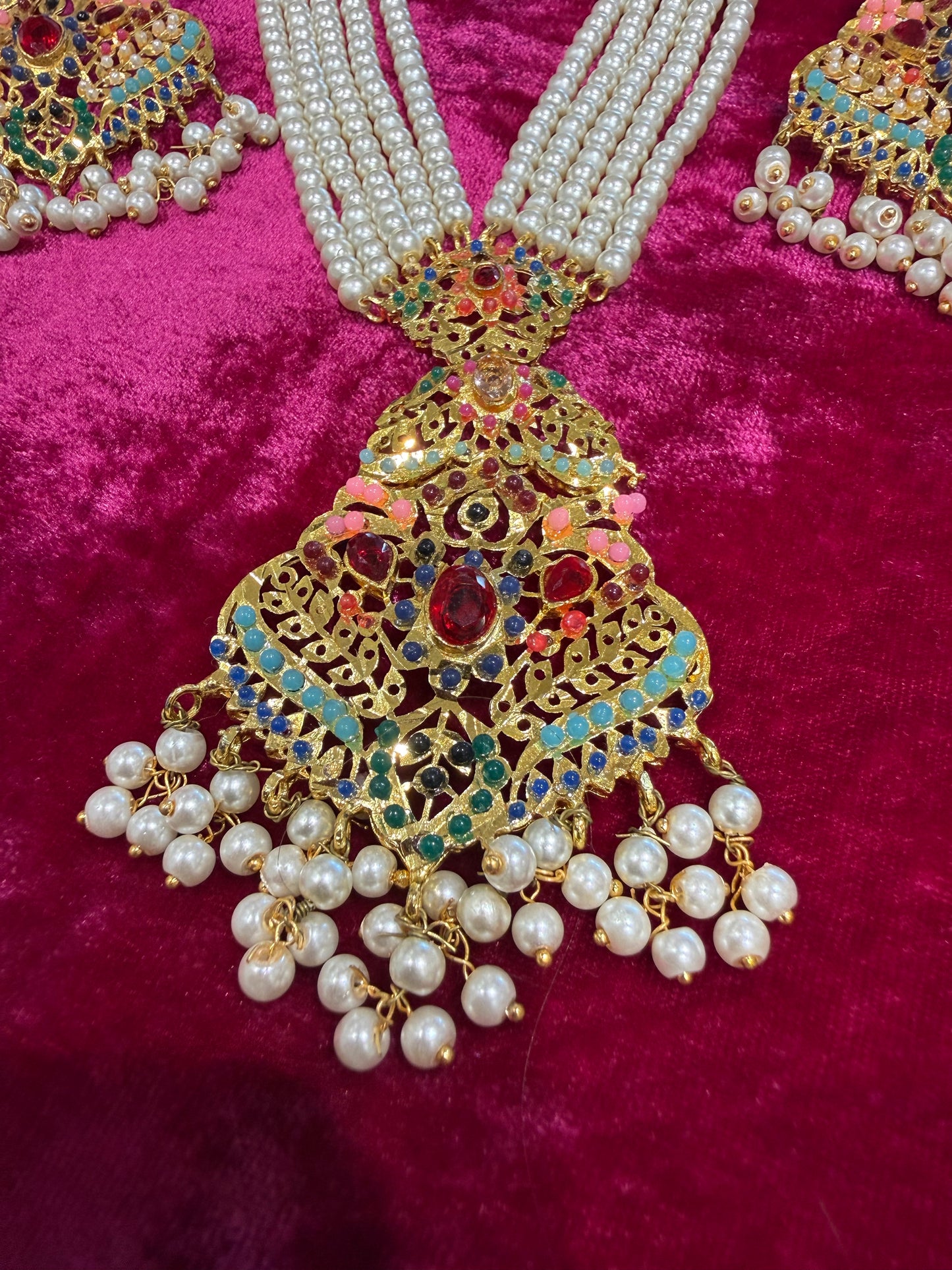Regal Pearl & Kundan Bridal Jewelry Set