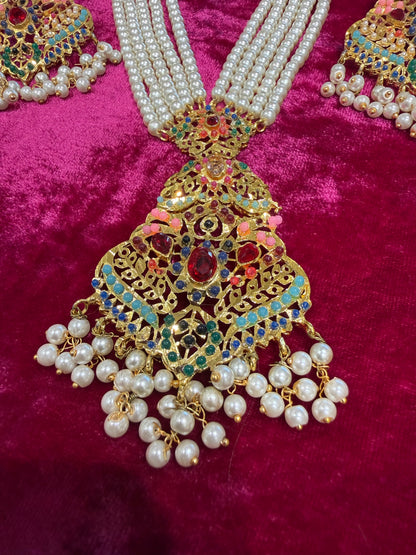 Regal Pearl & Kundan Bridal Jewelry Set