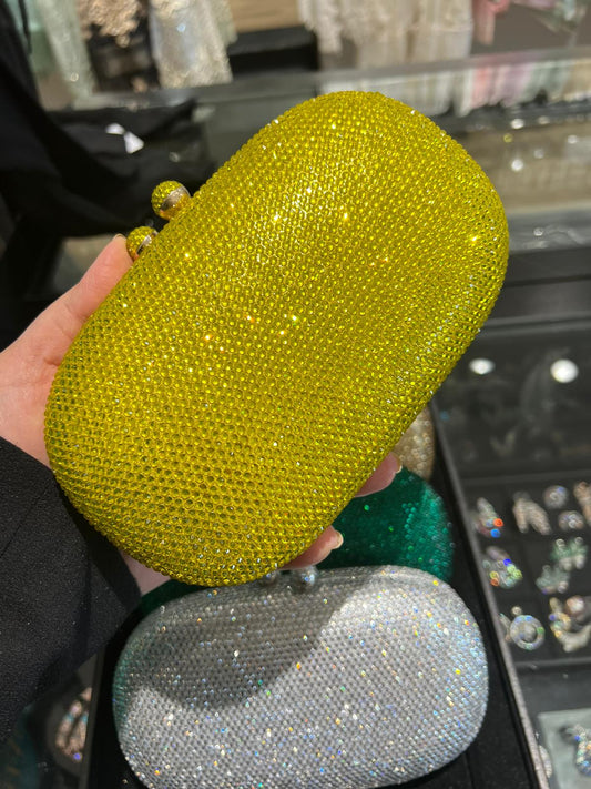 Rhinestone Olive Clutch