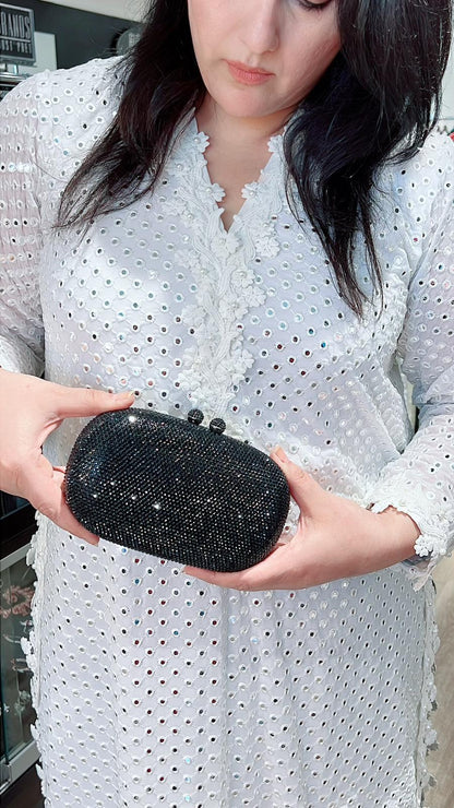 Rhinestone Olive Clutch