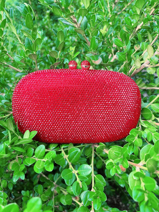 Rhinestone Red Clutch