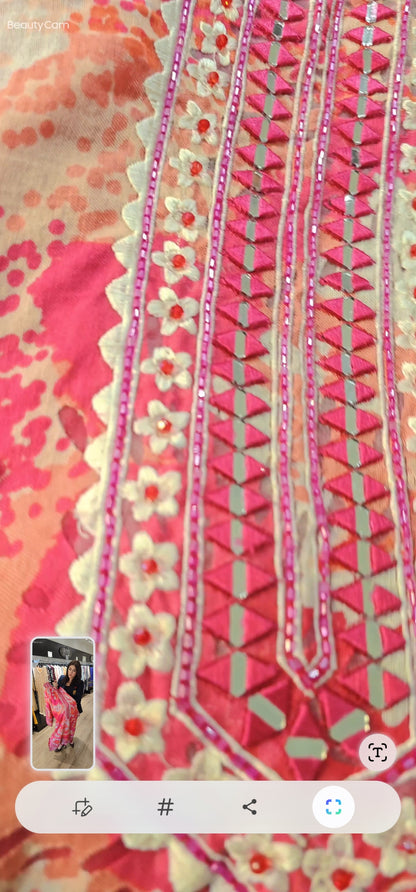 Pink Cotton Silk Mirrors