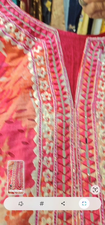 Pink Cotton Silk Mirrors