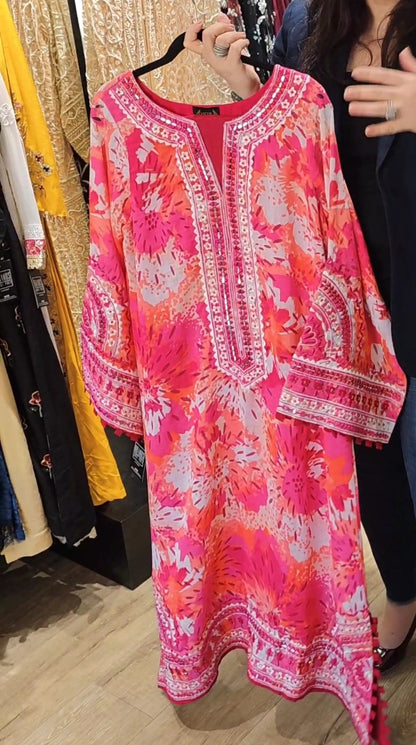 Pink Cotton Silk Mirrors