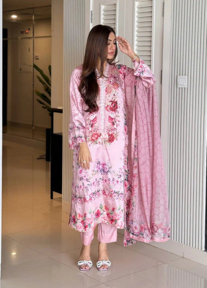 Pink Satin Silk Outfit