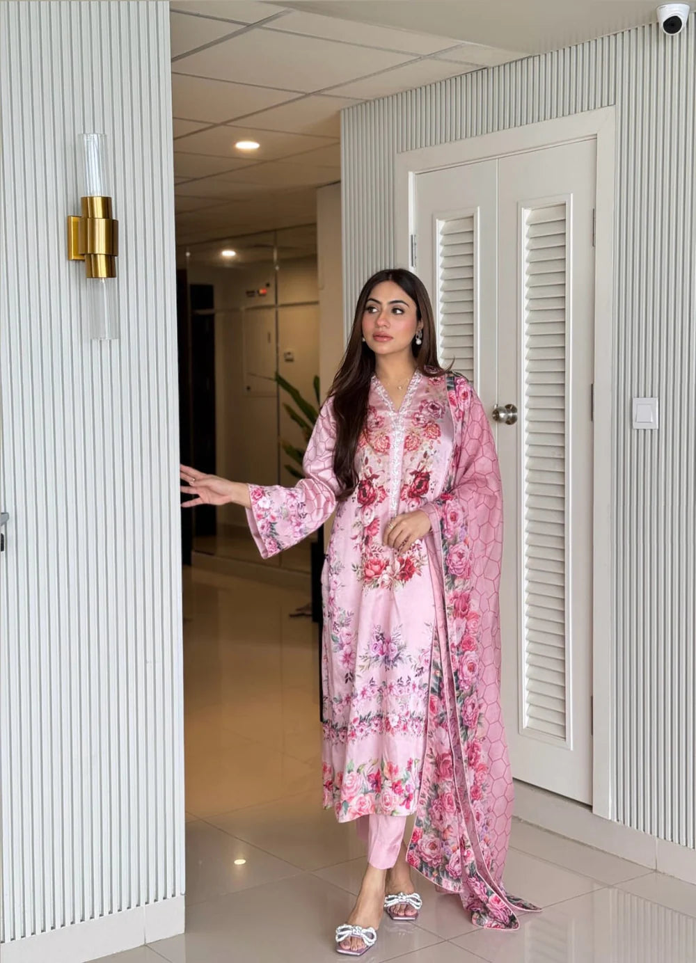 Pink Satin Silk Outfit