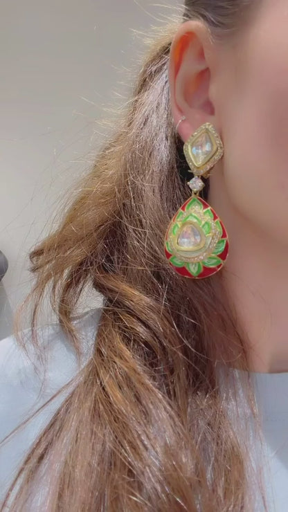 Meenakari Long Earrings