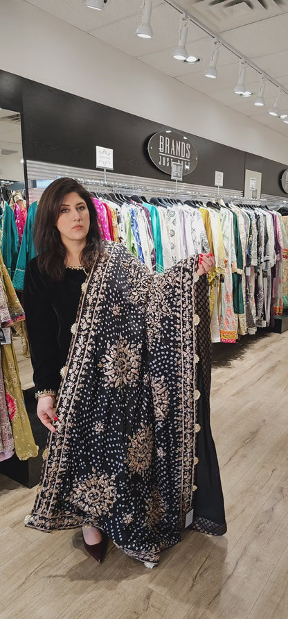 BP Black Bandani Gota Dupatta