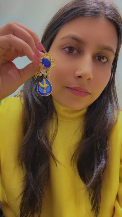 Mystic Blue Charm Earrings