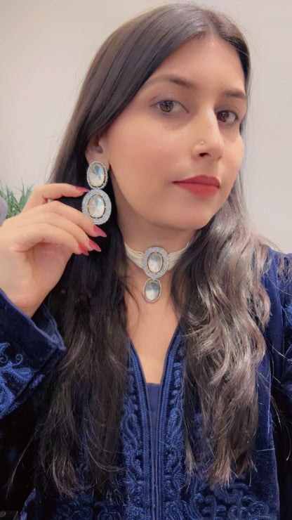 Choker White Kundan Set