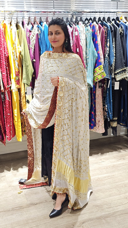 RD White Gold Kamdani Dupatta
