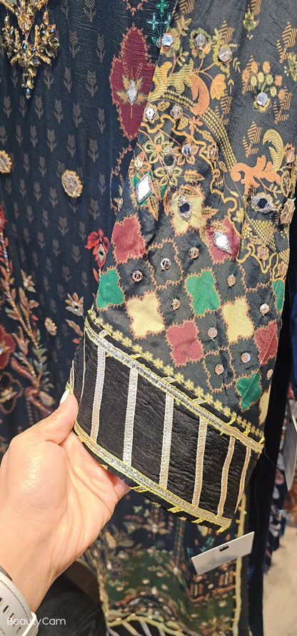 Black Printed Silk Outfit