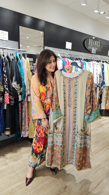 BP Cape Silk Light Pink Flamingos