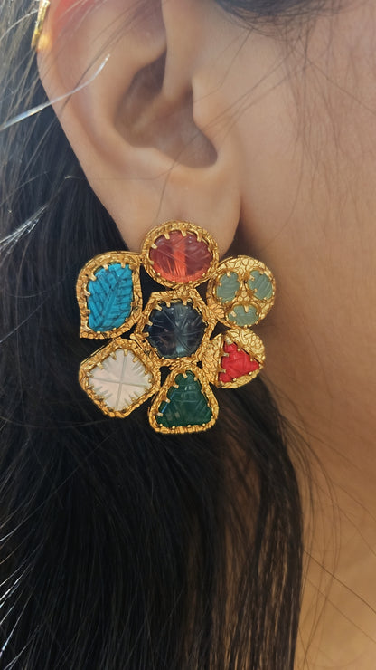 Multi Stone Gold Studs