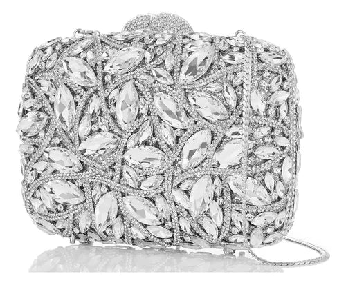 Silver Crystal Clutch