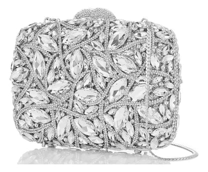 Silver Crystal Clutch
