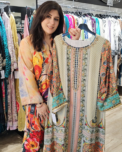 BP Cape Silk Light Pink Flamingos