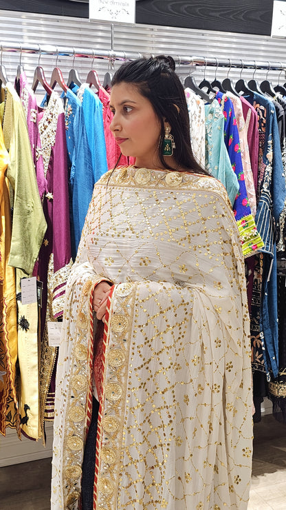 RD White Gold Kamdani Dupatta