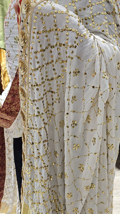 RD White Gold Kamdani Dupatta