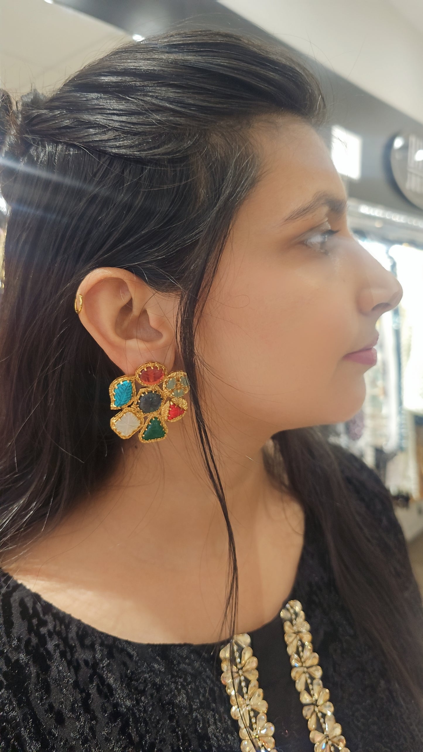 Multi Stone Gold Studs