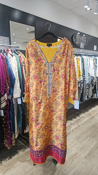 Yellow Stone Satin Silk | RTW