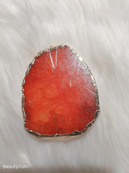 Burnt Orange Gemstone Agate | cellphone grips | Electroplated Cellphone Grip | Rose Quartz Phone Grip