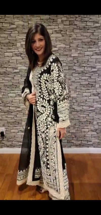 Black White Cotton Silk