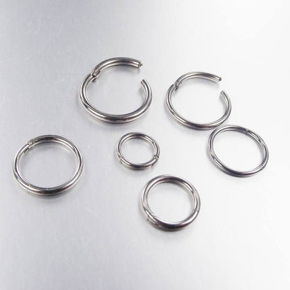 20g x 6mm Hinged Clicker Nose Hoop Segment Ring Surgical Steel Gauges Sleeper Earrings Piercing