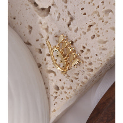 Geometric Temperament CZ Ear Clip Jewelry for Women Golden Delicate Cubic Zirconia Non-Piercing Ear Bone