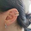 Temperament Geometric CZ Ear Clip Jewelry for Women Golden Delicate Cubic Zirconia Non-Piercing Ear Bone