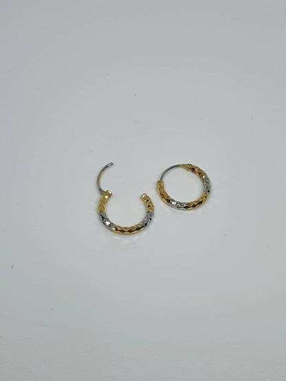 2 Two Tone Silver Gold Nose Ring Hoop Ring Earrings Nose Piercing