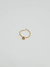 9ct Gold Nose Hoop with Cubic Zirconia Stone - Jewelled, Open Hoop Nose Ring