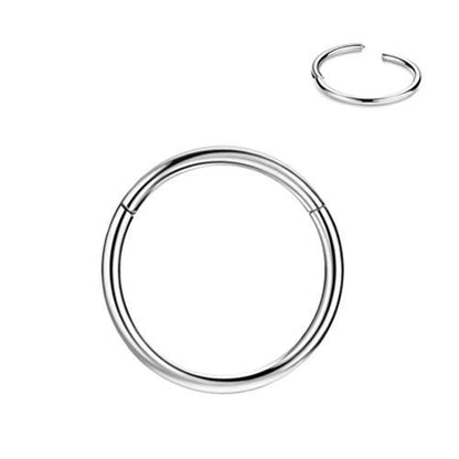 18g x 12mm Hinged Clicker Nose Hoop Segment Ring Surgical Steel Gauges Sleeper Earrings Piercing