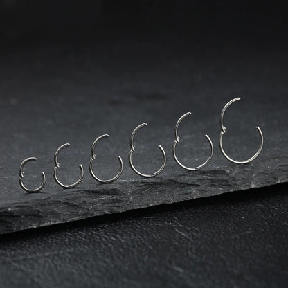1 Piece Surgical Steel Hinged Septum Clicker Segment Hoop Thin Nose Ring Lip Ear Cartilage Ear Helix Body Piercing Jewelry