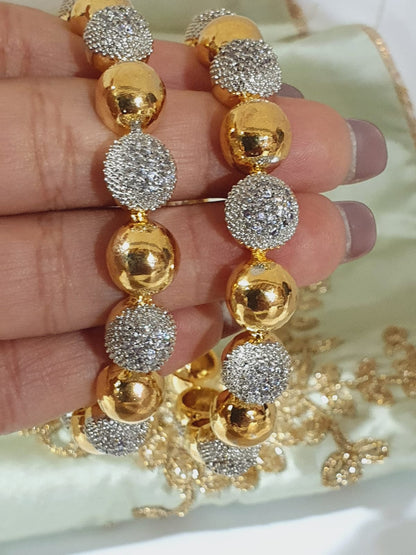 Jewels CZ Zirconia Gold Silver Tone Bollywood Wedding Indian Bangles Jewelry Women