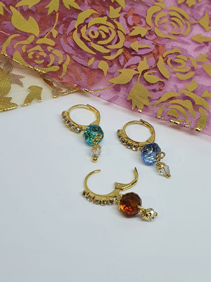 3 pieces Hoop Stone Nose Ring Gold Silver Tone Bollywood Wedding Indian Jewelry Women Pierced Nose