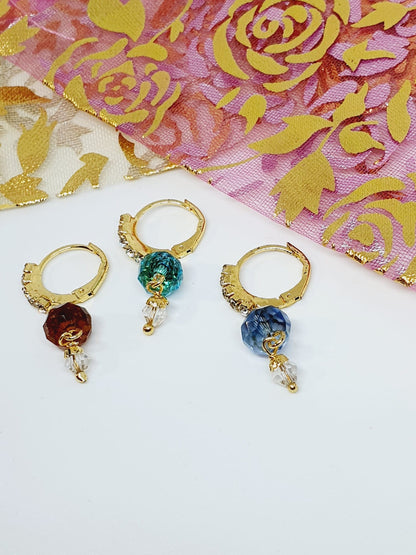 3 pieces Hoop Stone Nose Ring Gold Silver Tone Bollywood Wedding Indian Jewelry Women Pierced Nose