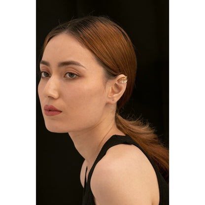 Geometric Temperament CZ Ear Clip Jewelry for Women Golden Delicate Cubic Zirconia Non-Piercing Ear Bone