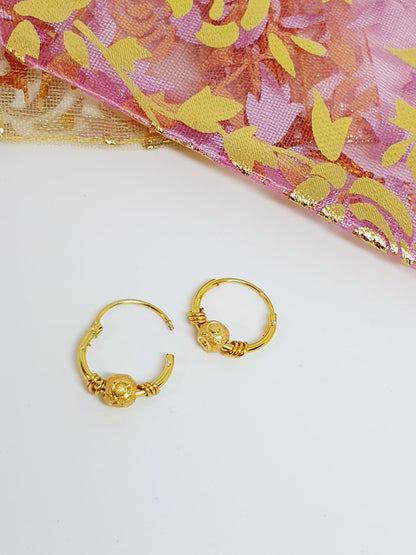 2 pieces Hoop Nose Ring Gold Bali Bollywood Wedding Indian Jewelry Women Pierced Nose