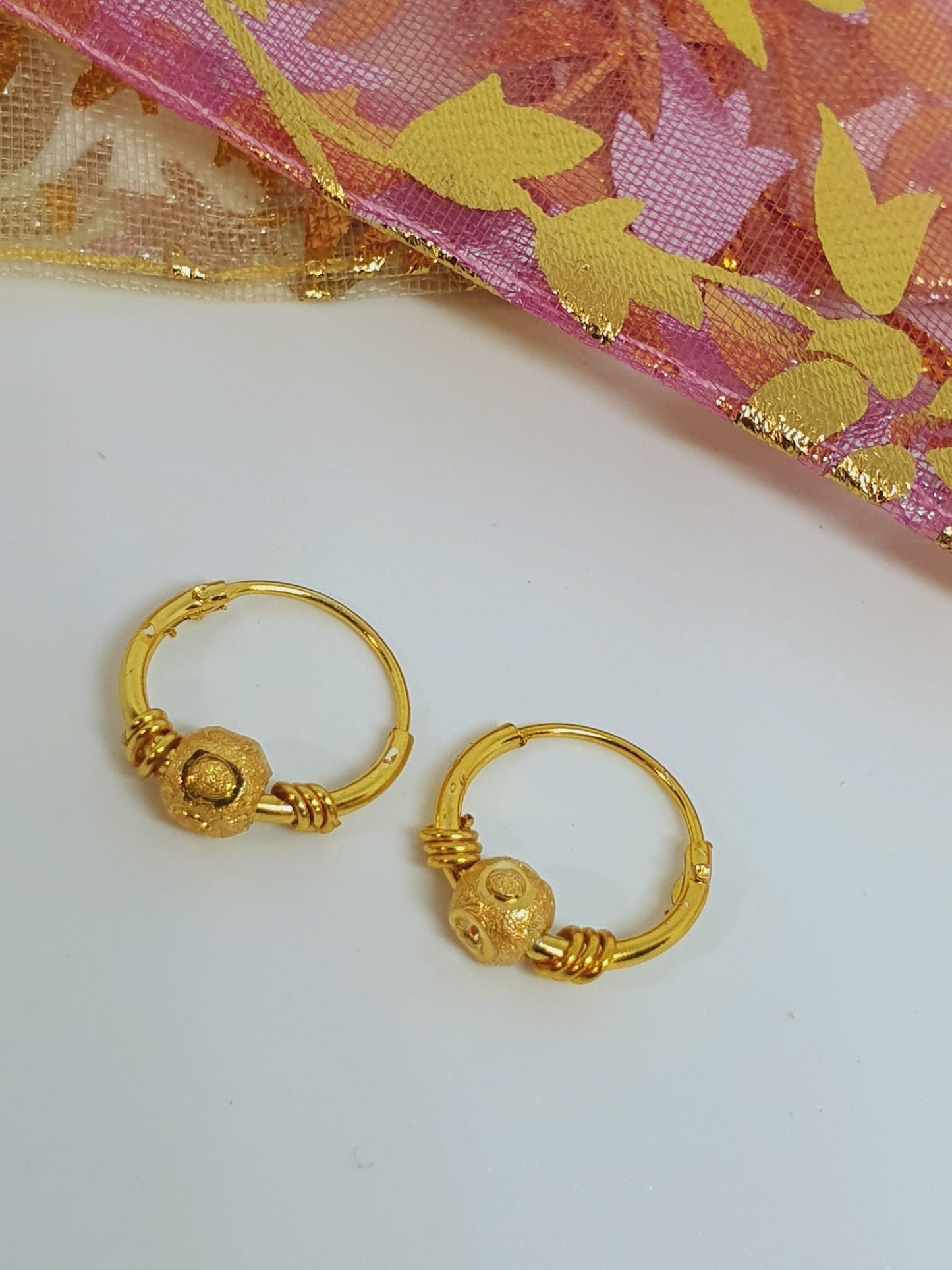 2 pieces Hoop Nose Ring Gold Bali Bollywood Wedding Indian Jewelry Women Pierced Nose