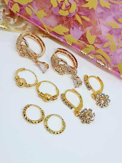 8 pieces Earrings Nose Ring Dangle Nose Rings Rhinestone Gauges Sleeper Earrings Piercing nose rings and studs